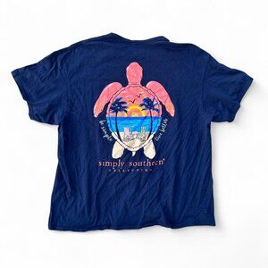 Simply Southern Collection Sea Turtle Navy Tee Shirt